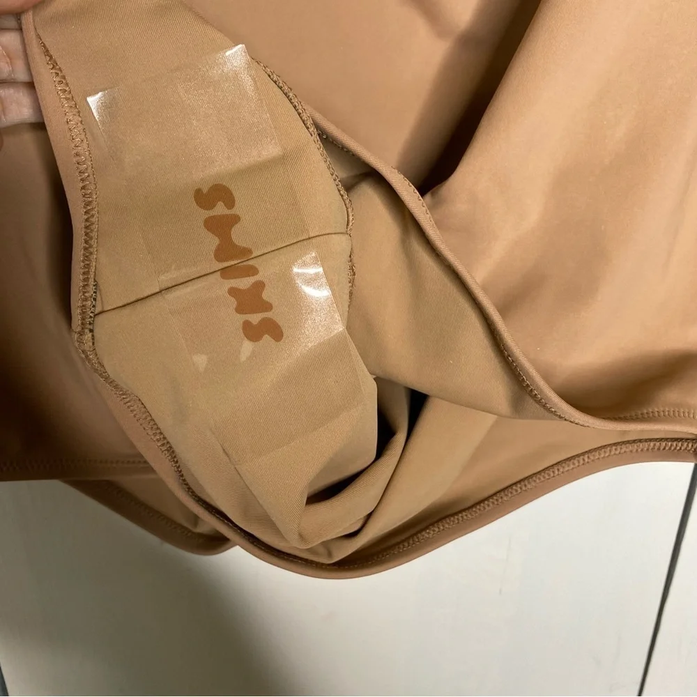 SKIMS Streamline Square-Neck One-Piece in Tan